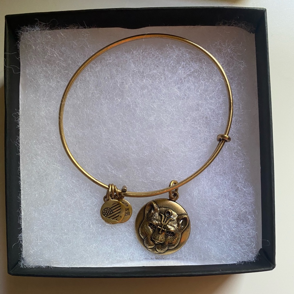Alex And Ani gold wild heart panther bracelet